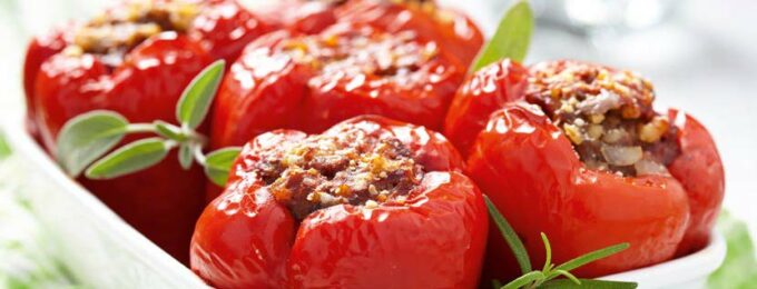 Gefüllte Paprika mit Reis