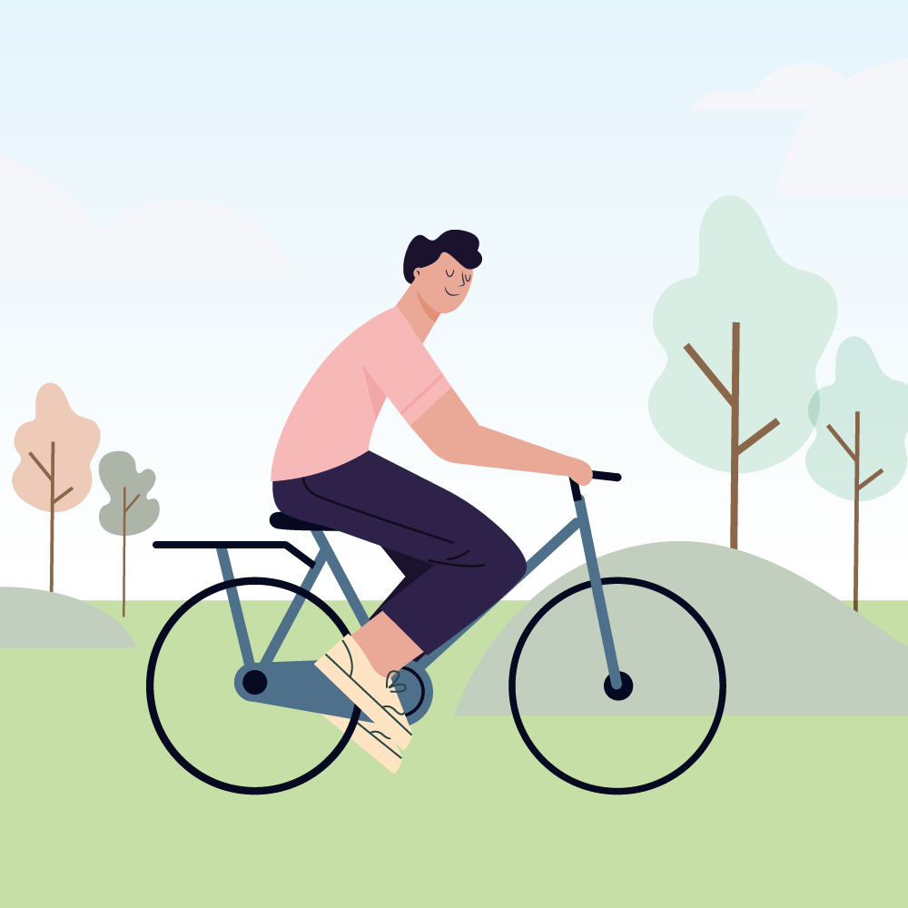 Grafik - Mann fährt Fahrrad