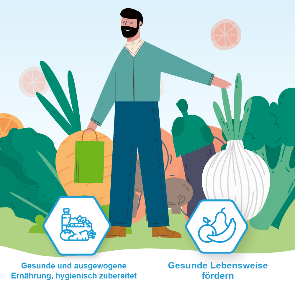 Transplant-Wissen > Nach der Transplantation > Ernaehrung nach Organtransplantation, keimarme Ernaehrung nach Transplantation, Lebensmittel nach Transplantation > Mann stehend vor Gemuese