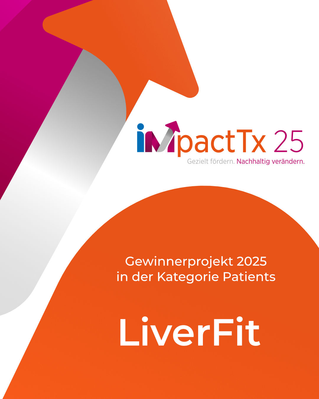 Das Logo für den impactTx 25 mit dem Gewinner LiverFit.