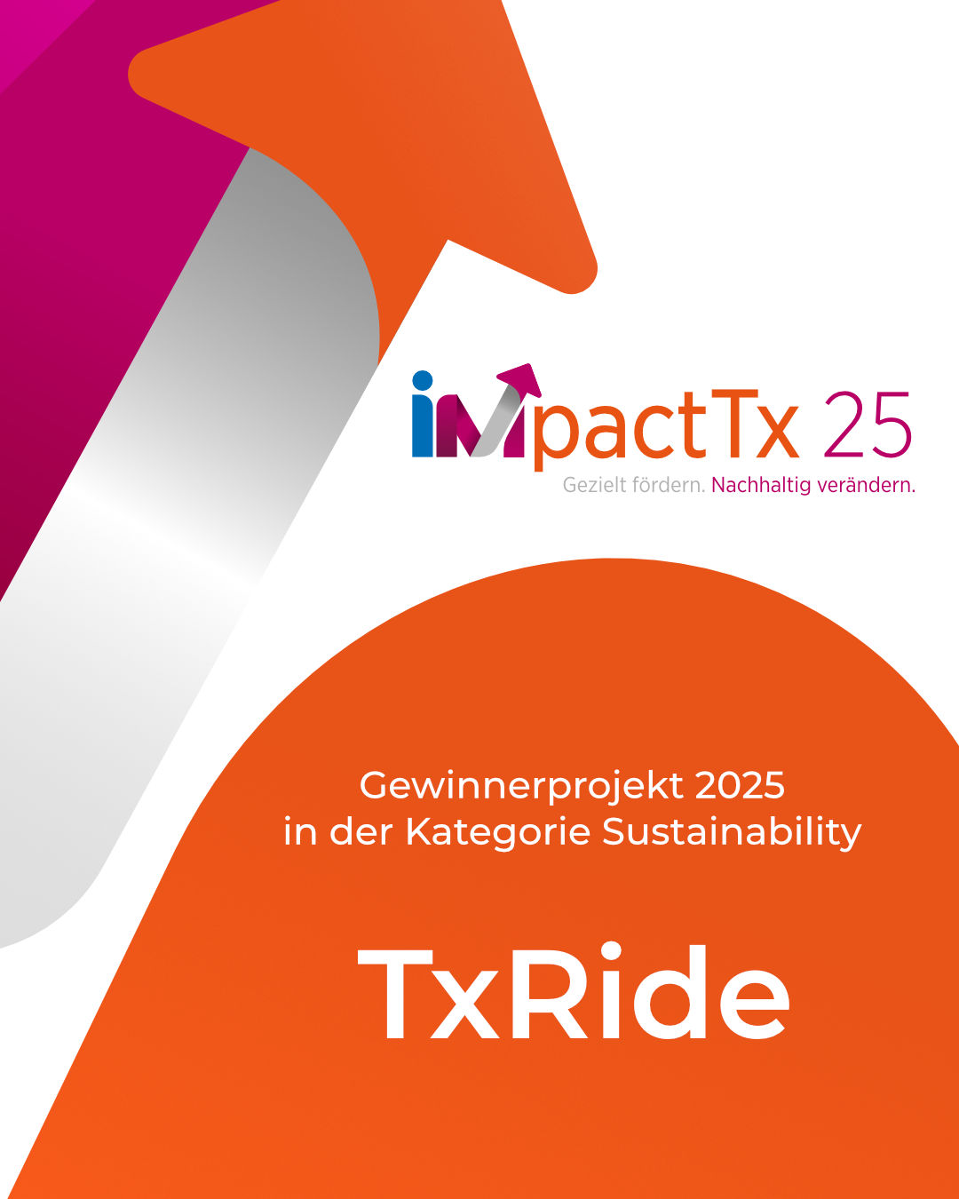 Das Logo für den impactTx 25 mit dem Gewinner TxRide.